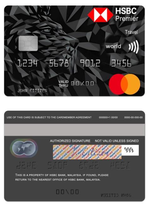 Malaysia HSBC Bank Premier Travel World Mastercard Credit Card